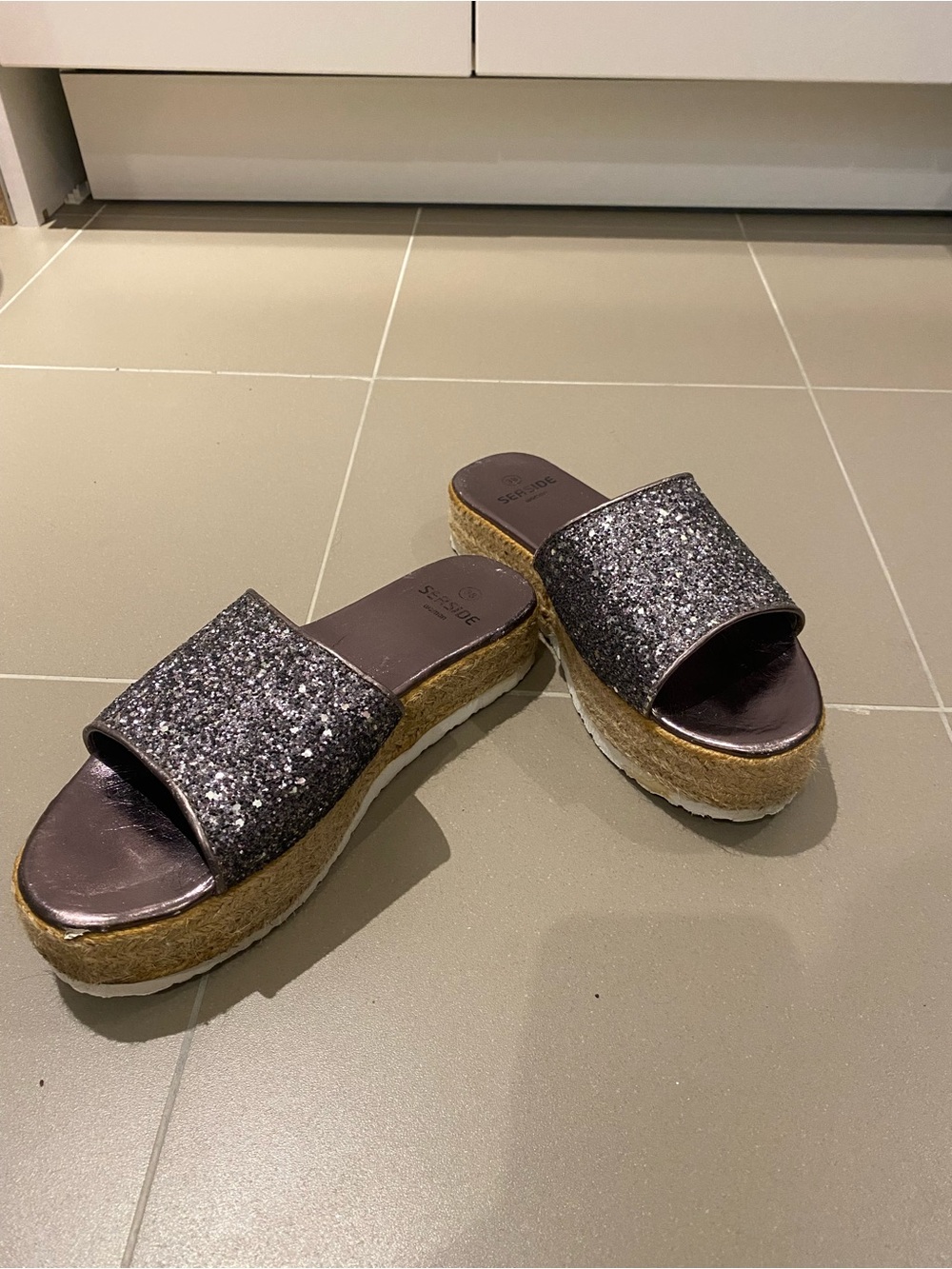 Sparkle Slide Platform Sandals